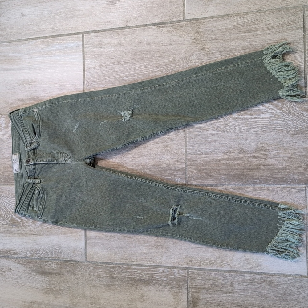Free People We The Free Frayed Hem Distressed Skinny Ankle Jeans